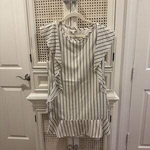 Striped White and Black Women's Dress